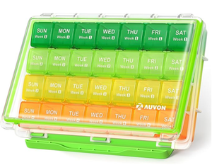 Organizador de pastillas mensual de viaje con cajas diarias extraíbles, 7 compartimentos, estuche portátil para medicamentos - Product Image 5