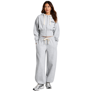 Women Cropped Zip Hoodie Tracksuit <b>Set</b> Drawstring Hood Wide Leg Trousers Elastic Waist Casual <b>Two</b> <b>Piece</b> <b>Lounge</b> Outfit Wholesales - Product Image 1