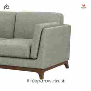 Sofá Moderno Aruna de Dos Plazas, Base de Madera de Teca Sólida, Tapicería de Tela Premium, Hecho a Mano, Ecológico, Cómodo, Diseño Minimalista - Product Image 6