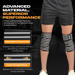 Sangles de soutien pour genoux de musculation personnalisées en gros, antidérapantes et élastiques, pour squats et haltérophilie, destinées aux fournisseurs d'équipements de fitness - Product Image 5