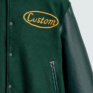 Glory Custom Varsity Jacket Mens Wool <b>Blend</b> PU Leather Sleeve Button Up Streetwear Baseball Jacket Bulk Wholesale OEM - Product Image 6