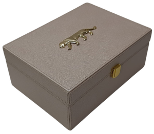 Boîte de rangement décorative en simili cuir - Product Image 1