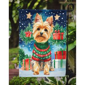 Yorkshire Terrier Yorkie Bandera de jardín de Navidad Buzón decorativo multicolor Bandera de patio Banner para ilustraciones de patio y camas de flores - Product Image 3