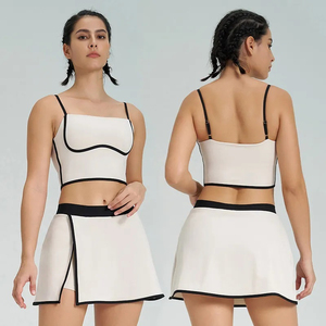 Conjunto Deportivo Personalizado con Logotipo, Transpirable, para Gimnasio y Fitness, Top Deportivo, Sujetador, Falda Elegante para Yoga, Golf y Tenis, en Spandex/Nailon - Product Image 6