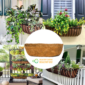 กระถางแขวนทำจากใยมะพร้าวธรรมชาติ ยี่ห้อ Eco2go เวียดนาม พร้อมโครงและตะขอ ผลิตในเวียดนาม - Product Image 4
