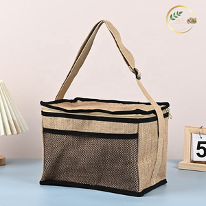 Biodegradable Jute Picnic Tote <b>Bag</b> with Custom Logo for Promotional Gifts - Product Image 2