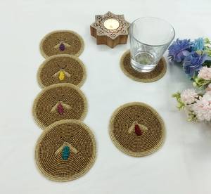 Luxury Table Accessory <b>Heat</b>-Resistant Bead Cup <b>Coasters</b> for Housewarming Gifts and Decorative Purpose - Product Image 1