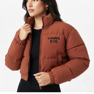 Women's Custom <b>Cropped</b> <b>Puffer</b> <b>Jacket</b> Winter Quilted Full Zip Short length Outerwear Custom Private Label Manufacturer - Product Image 5
