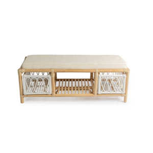 Timeless Rattan <b>Bench</b> <b>Storage</b> Organizer Woven <b>Storage</b> <b>Bench</b> Decorative Seating <b>Bench</b> Stylish <b>Bench</b> For <b>Bedroom</b> <b>Storage</b> Solution - Product Image 1