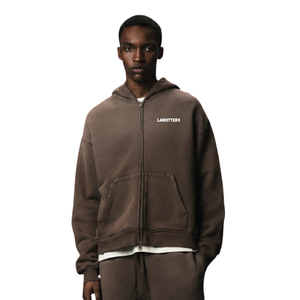 Ensemble de survêtement pour homme avec sweat à capuche zippé et pantalon droit, coupe décontractée, tenue décontractée deux pièces, étiquette personnalisée, OEM ODM, vente en gros - Product Image 3