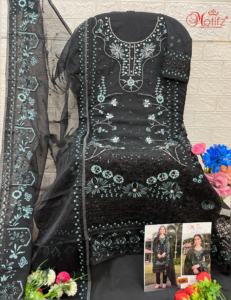 Elegante conjunto Shalwar Kameez con exquisito bordado delicado trabajo Khatli en Santoon Bottom y Organza Dupatta para fiestas - Product Image 5