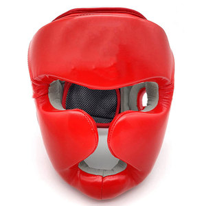 Boxing Head Guard PU Leather Black White Adjustable <b>Hook</b> & Loop Closure Protective Gear for Children Unisex Universal Use - Product Image 1