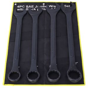 Jeu de clés mixtes SAE extra larges SAE Jumbo, 4 pièces avec sac de rangement inclus, oxyde noir - Product Image 5
