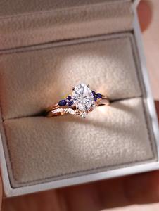 Anillos de Trébol para Niñas, Diseño 2026, Plata de Ley S925, Diamante Cultivado en Laboratorio IGI, Chapado en Oro Esmeralda de 18K, Ajustables - Product Image 6