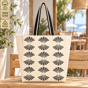 Natural Off-White Cotton Canvas Mandela Print Tote <b>Bag</b> 40x40x15cm Custom Logo Wholesale OEM Private Label Bulk SNCH163N3 Premium - Product Image 6