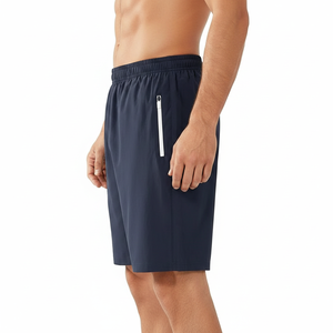 New Design Casual Mens Nylon Cotton Shorts Front Logo Pockets Heat Transfer Printed <b>Elastic</b> Mid Waist Breathable Shorts - Product Image 3