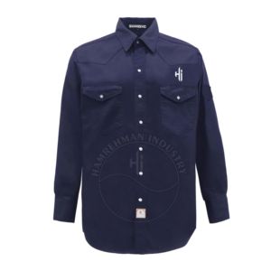Camisa de Trabajo Resistente al Fuego FR, Camisa de Soldadura Clásica Occidental con Botones, Protección de Seguridad, Mangas de Cuero - Product Image 3