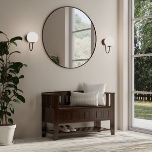 Panca portaoggetti da ingresso Acadian con ripiano integrato per camera da letto - Product Image 3