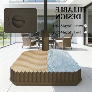 Base per Ombrellone da Esterno Marrone con Base Quadrata per Terrazzo - Solo Base per Ombrelloni da Patio - Product Image 2