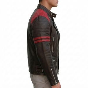 Custom Men's Genuine Leather <b>Biker</b> <b>Jacket</b> Motorcycle Fashion <b>Jacket</b> with Zippers - Product Image 2