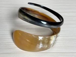 กำไลข้อมือสีฮอร์นธรรมชาติทำด้วยมือเครื่องประดับรูปเขาควาย & วัวสำหรับงานแต่งงานความรักและความโรแมนติกโดย fwe - Product Image 4