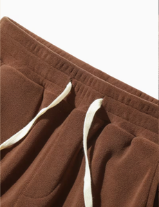 Pantalon de survêtement en coton marron pour homme Hardihood International, taille élastique avec cordon de serrage, poches latérales, poids moyen, pour l'automne - Product Image 4
