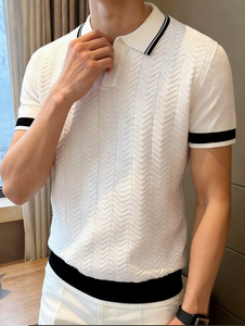Polo à manches courtes en tricot pour homme, pull, t-shirt, vêtements pour homme, promotion, t-shirt pour homme - Product Image 4