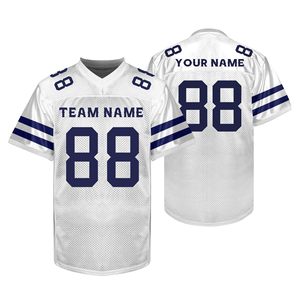 Camiseta de Fútbol Americano al por Mayor, Malla de Poliéster, Bordado Deslumbrante, Logotipo Personalizado OEM, Cuello en V, Ropa Deportiva Resistente - Product Image 1