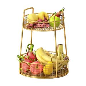 Corbeille à fruits décorative en fer durable pour marque privée, idéale pour comptoir de cuisine, table à manger, rangement et présentation - Product Image 1