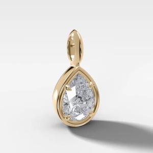 Colgante Minimalista de Moissanita con Forma de Gota de Agua Radiante Ovalada de 4 CT, Chapado en Oro sobre Plata de Ley 925, Bisel Negro, Personalizado para Fiestas - Product Image 4