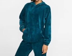 Sweat-shirt unisexe à capuche zippé en velours, couleur unie, coupe classique, décontracté, pour l'hiver, avec poche avant, pull tricoté 100% coton - Product Image 2