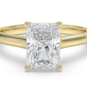 Bague de fiançailles élégante et éclatante avec diamant de 0,30 ct cultivé en laboratoire, en or jaune, blanc, rose et platine 18 carats - Product Image 1
