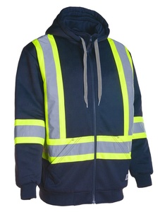 Sudadera con Capucha de Alta Visibilidad, Ropa de Trabajo de Seguridad, Chaqueta Reflectante con Cierre, ANSI Clase 2, Certificación CE/EU, Logotipo Personalizado para Hombre - Product Image 1