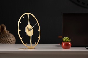 Classic Gold Metal Tabletop <b>Clock</b> Decorative <b>Clock</b> Perfect For Bedroom Side <b>Table</b> Decor And Shelf Decoration Piece From India - Product Image 2
