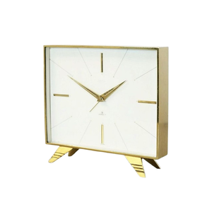 Aluminum Metal Desk <b>Clock</b> with Marble Base for Home <b>Table</b> Decoration Wall Space for Office Living Room Custom Logo Printed - Product Image 1
