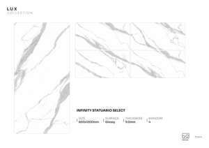 Panneau en porcelaine brillant réfléchissant NovaLux 600x1200mm 60x120cm 24x48 pouces Surface architecturale de caractère - Product Image 3