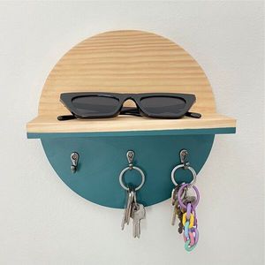Modern Wooden <b>Key</b> Holder Wall Rack with Multiple Hooks for House <b>Keys</b> Mail Storage Entryway Home Decor Organizer - Product Image 1