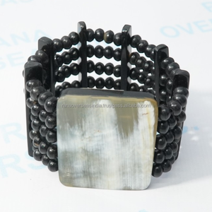 Bracelet artisanal en os naturel, multi-perles, extensible, style tribal ethnique, bijoux de mode pour femmes, cadeau élégant - Product Image 6