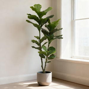 Grand arbre artificiel <span class=keywords><strong>en</strong></span> figuier à feuilles de violon, 120 cm, <span class=keywords><strong>en</strong></span> <span class=keywords><strong>pot</strong></span>, plante artificielle réaliste, ficus lyrata, décoration intérieure, bureau, Noël - Product Image 1