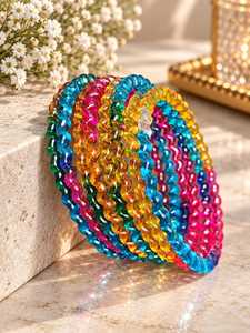 Bracelets en verre indiens colorés faits à la main, bijoux traditionnels de mode, forme goutte d'eau, cadeau - Product Image 2