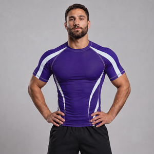 Vente en gros de rashguards pour hommes de haute qualité, nouvelle arrivée, rashguards pour hommes en polyester et élasthanne, design personnalisé, manches courtes, rashguards pour hommes - Product Image 5