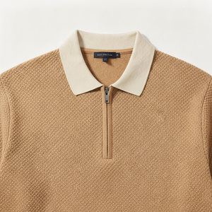 Suéter de punto para hombre OEM, nuevo, con puntadas invisibles, de mezcla de algodón, a la moda, con botones, estilo polo, para negocios. - Product Image 4