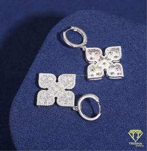 Stunning Lab Grown Diamond Earrings in 925 Sterling Silver Elegant Sparkling Jewelry for Women and <b>Brides</b> - Product Image 2