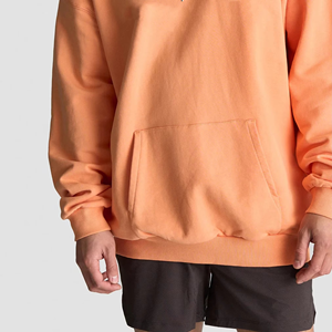 100% Cotton Terry Oversized Hoodie <b>Thick</b> <b>Fleece</b> Streetwear Drop Shoulder Blank Hoodie for Men - Product Image 4