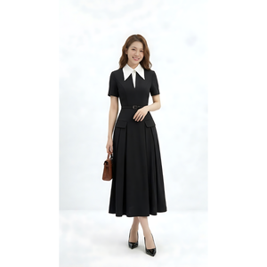 Vestido de Mujer al por Mayor, Estilo Elegante, Vestido Casual de Oficina para Mujer, Color Negro de Alta Calidad - Product Image 2