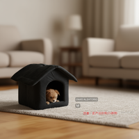 Yommy Pet Villa M Quadrate 48x40x38cm Fleece Solid Binnenhuisdierhuisje voor Hond en Kat, Warm, Simpele Stijl, Medium, Alle Seizoenen, Geen Montage Nodig