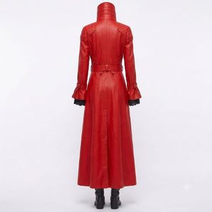 Manteau gothique en cuir véritable pour femme RIVIAN ATLANTIC de qualité supérieure, anti-rides, manches longues, col montant - Product Image 3