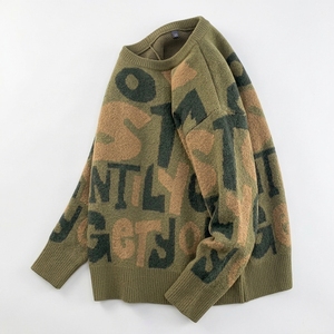 Pull tricoté pour homme style streetwear américain, col rond personnalisé, coupe ample, manches longues, décontracté, automne-hiver, fabricant - Product Image 2