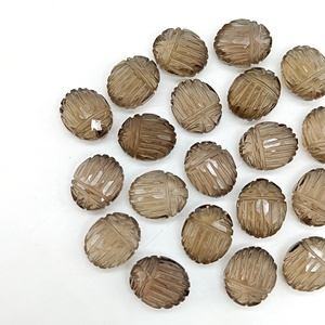 Cuarzo ahumado natural tallado a mano escarabajo egipcio cuentas de piedras preciosas para la fabricación de joyas cuarzo escarabajo encantos de mayorista indio - Product Image 5