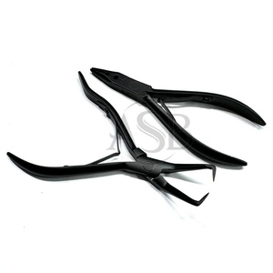 Black Matte Stainless steel Three Hole Micro-<b>beads</b> Applicator Plier & Removal Hair Extension Pliers With Clips <b>Needles</b> - Product Image 2